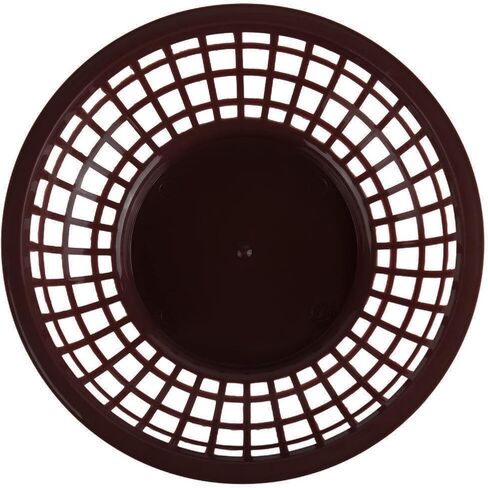 TrueCraftware- 8" Round Fast Food Basket Black Plastic Set of 12- Fry Fast Food Reusable Foodservice Restaurant Diner Tray Plates Restaurant Supplies Deli Serving Chicken Burgers Sandwiches & Fries in Saudi Arabia