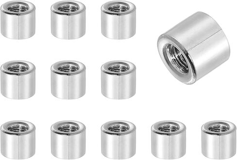 MECCANIXITY 8Pcs M8x1.25mm Round Coupling Nuts, 0.47x0.47 Inch(ODxH) 304 Stainless Steel Connector Nut Fasteners Rod Hardware Nuts for Threaded Rod, Industrial Construction Fasteners, Silver in Saudi Arabia