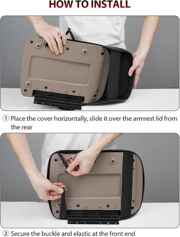 KBH Center Console Armrest Cover for Chevy Silverado & Tahoe & Suburban & Avalanche, GMC Sierra & Yukon 2003 2004 2005 2006, Bucket Seat, Vinyl Leather, Anti-Scratch, Black in Saudi Arabia