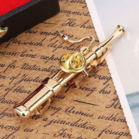 أداة Bassoon Bassoon Instrument Brooch Mini Instrument Brooch Gold Plating Copper Bassoon Musical آلة موسيقية Bassoon Brooch مع صندوق هدية in Saudi Arabia