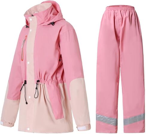 Rain Suit for Women, Waterproof Rain Jacket & Trouser with Reflective Srtip, Rain Gear for All-Sport Anti-storm in Saudi Arabia