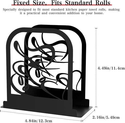 Modern Standing Napkin Holder for table, Black Metal Napkin Dispenser, Coffee time Theme Style Napkin Holder, Suitable for Kitchen, Coffee Shop, Dining Room in Saudi Arabia