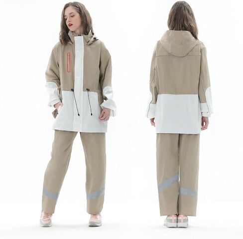 Rain Suit for Women, Waterproof Rain Jacket & Trouser with Reflective Srtip, Rain Gear for All-Sport Anti-storm in Saudi Arabia