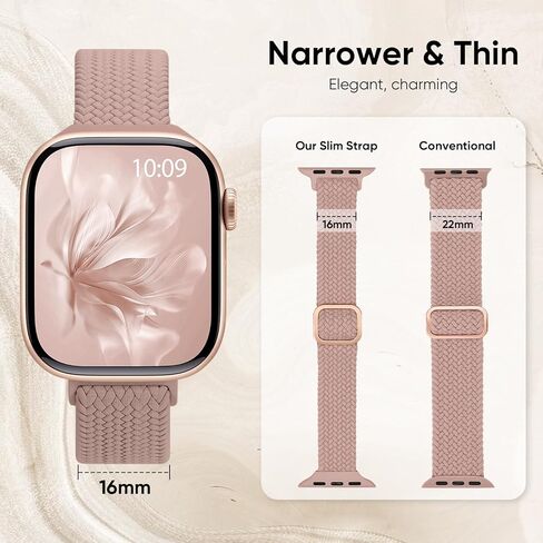 5 حزمة ضئيلة ضئيلة ضبابيات ممتدة متوافقة مع Apple Watch Band 40mm 42mm 42mm 38mm 44mm 45mm 46mm 49mm النساء ، وأشرطة حلقة منفردة نايلون مرنة رقيقة لسلسلة Iwatch 10 9 8 7 6 5 4 3 SE Ultra in Kuwait