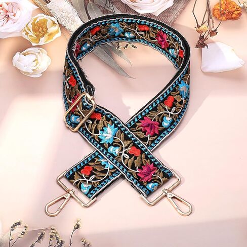 حزام واسع النطاقات محفظة الاستبداد حزام كروس جسم القماش الأزهار القابلة للضبط in Kuwait
