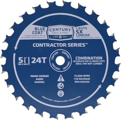 Century Drill & Tool 10213 10 "40 T Construction Circular Saw Flade ، أسنان كربيد C3 متينة ، فتحات الحرارة ، قطع دقيقة ، اهتزاز منخفضة in Saudi Arabia