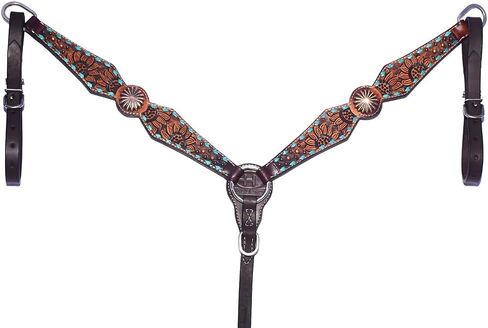 Genuine Western American Leather Horse Premium Headstall & Breast Collar Set in Saudi Arabia