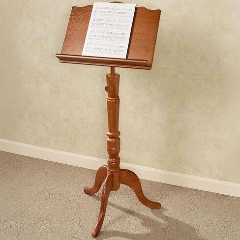 Touch of Class Ayden Music Stand Windsor Oak - ارتفاع قابل للتعديل - يقف خشبي للموصلات والمرحلة والمسرح والمحاضرات in Saudi Arabia
