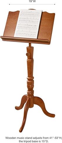Touch of Class Ayden Music Stand Windsor Oak - ارتفاع قابل للتعديل - يقف خشبي للموصلات والمرحلة والمسرح والمحاضرات in Saudi Arabia