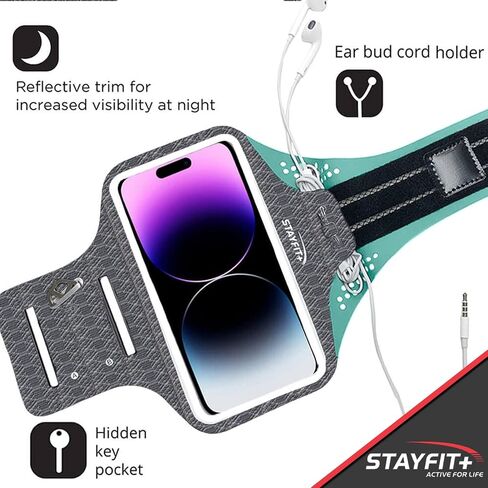 [3 Pack] Runner Phone Armband Cell Phone Holder, Water Resistant Adjustable Lightweight, Compatible iPhone 14/13/12/11/SE/X Samsung S23/S22/S21/S20 Great for Running, Hiking, and Biking (Black/Grey) in Kuwait
