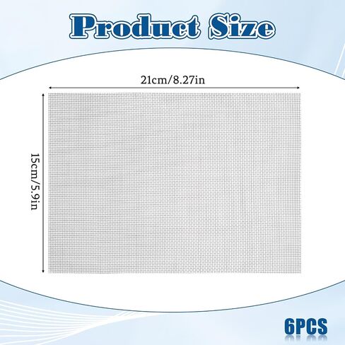 6 PCS صفيحة سلك الفولاذ المقاوم للصدأ ، 20 شبكة شبكة الشاشة منسوجة المعدن المنسوج (21 × 15 سم) للتنفيس ، قفص ، شبكات مشروع DIY لسجل السقف الحائط الصيد حطام الشعر in Kuwait