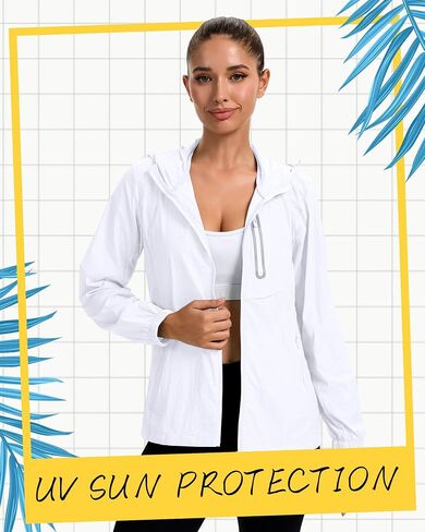 2 Pack Women's UPF 50+ UV Sun Protection Hoodie Jackets SPF Lightweight Sun Shirt with Pocket Full Zip Hiking Hoodie in Kuwait