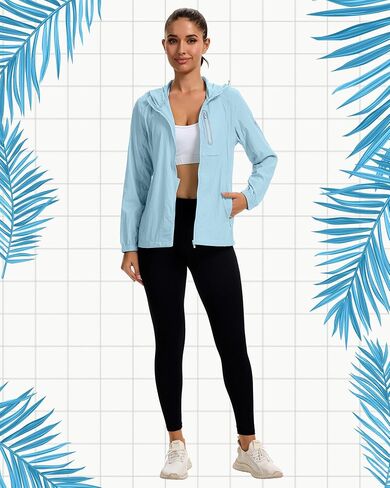 2 Pack Women's UPF 50+ UV Sun Protection Hoodie Jackets SPF Lightweight Sun Shirt with Pocket Full Zip Hiking Hoodie in Kuwait