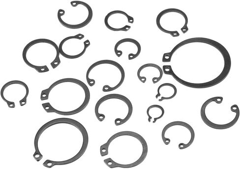 225 Piece Set of Internal & External Snap Retaining Rings - & Versatile Circlips in 18 Assorted Sizes - Perfect for Home DIY, Professional Jobs, and Maintenance in Saudi Arabia