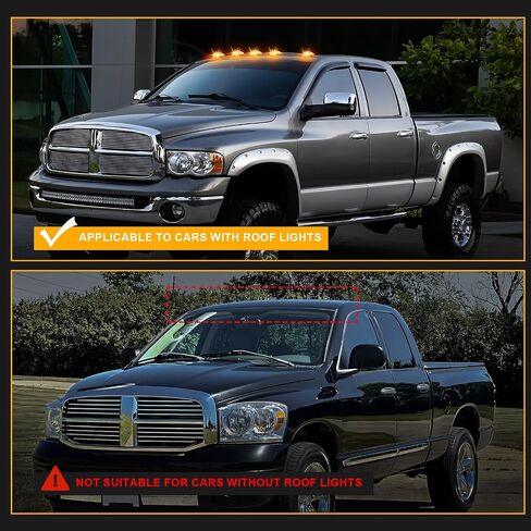 5Pcs Led ab roof Lights with 2003-2018 Ram1500 2500 3500,2011-2018 Ram 4500 5500 trucks lights (smoke len amberamber lights) in Saudi Arabia