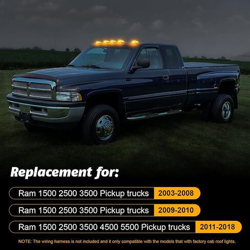 5Pcs Led ab roof Lights with 2003-2018 Ram1500 2500 3500,2011-2018 Ram 4500 5500 trucks lights (smoke len amberamber lights) in Saudi Arabia