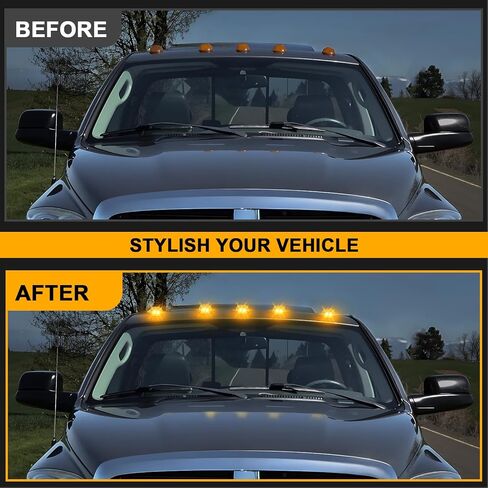 5Pcs Led ab roof Lights with 2003-2018 Ram1500 2500 3500,2011-2018 Ram 4500 5500 trucks lights (smoke len amberamber lights) in Saudi Arabia