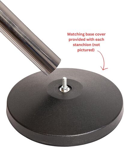 Xpress LITE Stainless Steel Stanchion Set of 2 – 40" High, 11’ Premium Polyester Belt, Universal 4-Way Connection, Springless Damper System, (Polished Stainless Steel Post, Black Webbing) in Kuwait