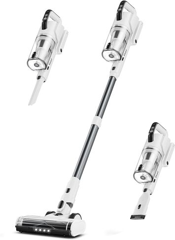 مكنسة مكسورة لاسلكية ، 580W 48KPa 65mins وقت التشغيل ، مكنسة كهربائية سريعة الشحن ، مكنسة شاشة LED LED LED ذاتية للوزن الخفيف للمنزل ، لشعر الحيوانات الأليفة/السجاد ، أبيض in Kuwait