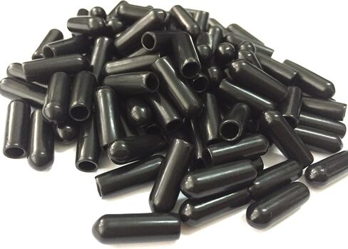 SF9000 PVC مرنة فينيل جولة جولة الطرف الأغطية الصلب أغطية سلك الأسلاك السلكية واقي لوقاية الخيط (DIA الداخلي 1.5 مم ، أسود) in Kuwait