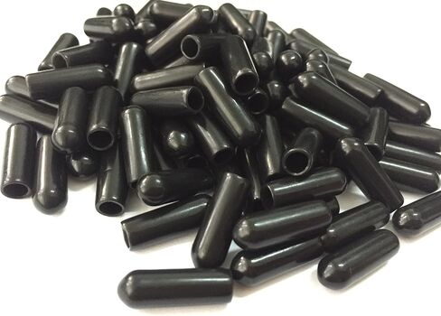 SF9000 PVC مرنة فينيل جولة جولة الطرف الأغطية الصلب أغطية سلك الأسلاك السلكية واقي لوقاية الخيط (DIA الداخلي 1.5 مم ، أسود) in Kuwait