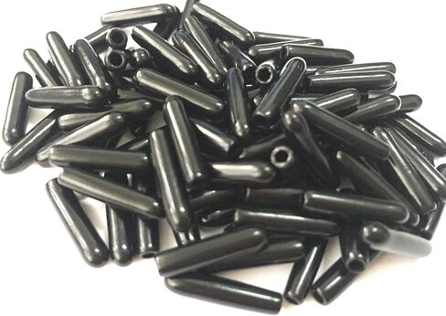 SF9000 PVC مرنة فينيل جولة جولة الطرف الأغطية الصلب أغطية سلك الأسلاك السلكية واقي لوقاية الخيط (DIA الداخلي 1.5 مم ، أسود) in Kuwait