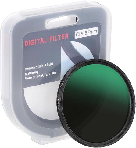 PATIKIL 82mm Circular Polarizer Filter, Camera Lens Filter Slim Optical Glass with Len Cap for Video Vlog Portrait Photography, Black in Saudi Arabia