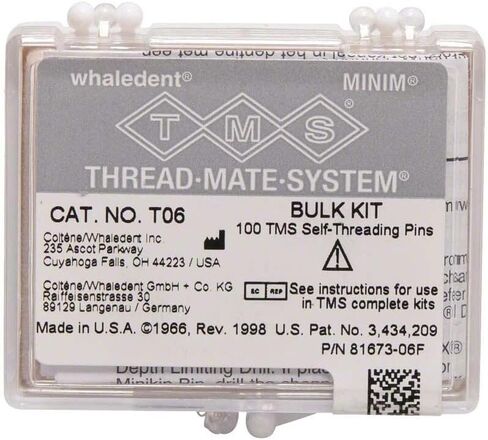Whaledent T06 TMS Thread Mate System Self Threading Pins Minim .021 100/Pk in Saudi Arabia