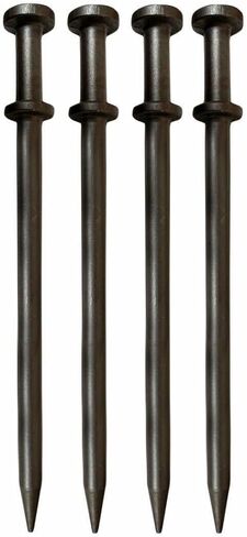 Double Head Tent Stakes - Heavy Duty Steel Tent Stakes, Versatile Ground Spikes to Anchor Commercial Inflatables, Party Tents, and Outdoor Camping Shelters, 3/4 x 24 Inch, 4-Pack in Kuwait