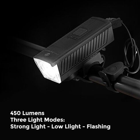 ENGWE E Bike Headlight 1200mAh Rechargeable USB with Louder Horn 130db,Electric Bicycle Front Light and Bike Taillight Waterproof in Saudi Arabia