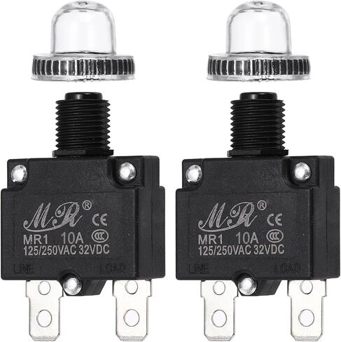 Meccanixity 2 PCS 10AMP PUSH BUNTUR BRUSHER ، 125/250V AC 32V DC MANUAL RESEC in Saudi Arabia