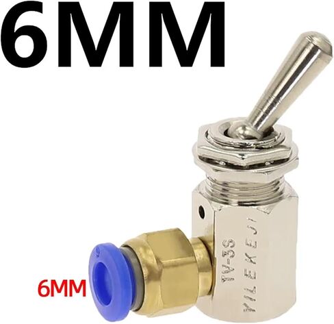 TV-3S Metal Toggles Switch 5mm Thread 2 Position 3 Way Mechanical Air Pneumatic Valve(TV-3S -6MM) in Saudi Arabia