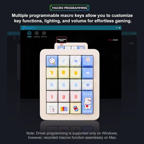 Adventurers K812 Wired Mechanical Numeric Keypad, 19-Key Hot-Swappable RGB Numpad, Macro Programmable, Detachable Type-C Cable, Game/Office Mode Switch – for PC/Laptop/Desktop (Cream White) in Kuwait