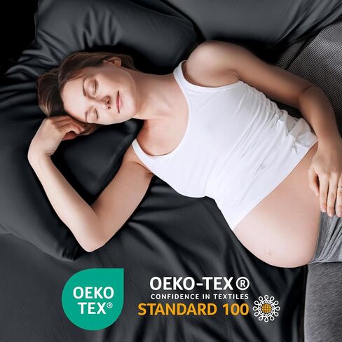 مجموعة ورقة King ، 100 ٪ Rayon مشتقة من الخيزران ، 4 قطع ، جيوب عميقة 16 بوصة ، صفائح التبريد لمجموعة سرير بحجم كينغ ، صفائح الفراش والفراش الناعمة ، in Kuwait