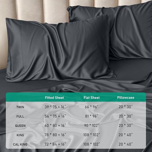 مجموعة ورقة King ، 100 ٪ Rayon مشتقة من الخيزران ، 4 قطع ، جيوب عميقة 16 بوصة ، صفائح التبريد لمجموعة سرير بحجم كينغ ، صفائح الفراش والفراش الناعمة ، in Kuwait
