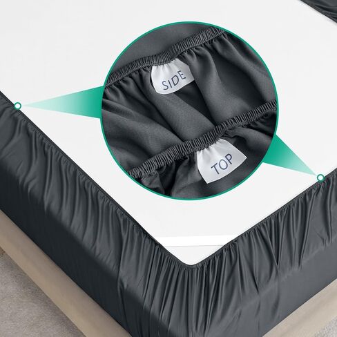 مجموعة ورقة King ، 100 ٪ Rayon مشتقة من الخيزران ، 4 قطع ، جيوب عميقة 16 بوصة ، صفائح التبريد لمجموعة سرير بحجم كينغ ، صفائح الفراش والفراش الناعمة ، in Kuwait