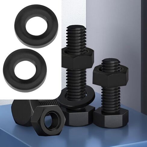 100Pcs Tension Rod Washers Replacement Part ID 5mm OD 11mm 2mm Thickness Nylon Washers for Drum Tension Rods 5mm in Diameter, Black in Saudi Arabia