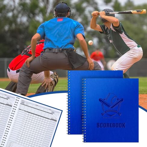 Marspark 2 PCS Baseball Softball Score Score 13 × 11 بوصة 60 لعبة نقاط البيسبول Premium الحفاظ على كتاب SPOON BOOD SCORT BOOK لـ STATS COATH DESCREVERS ANVALY SCHENER in Kuwait
