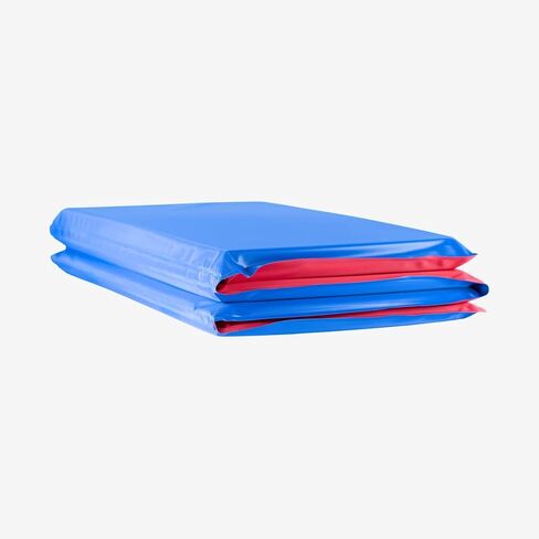 kindermat ، سميكة 5/8 "مع قسم وسادة ، حصيرة راحة 4 قطاعات ، 45" × 19 "× 5/8" ، أحمر/أزرق مع الرمادي الرمادي ، رائع للمدرسة ، والرعاية النهارية ، والسفر ، والمنزل ، مصنوعة في الولايات المتحدة الأمريكية in Kuwait