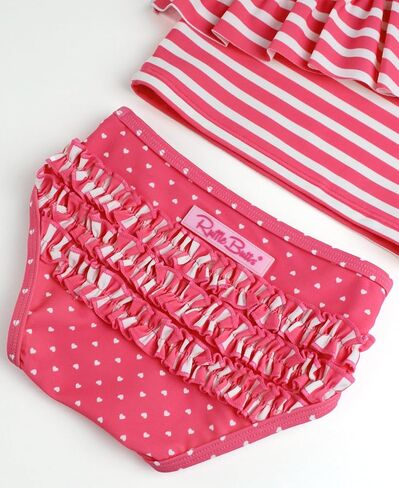 RuffleButts Girls UPF50+ Sun Protection One Shoulder Ruffle Tankini Two Piece Swimsuit in Saudi Arabia