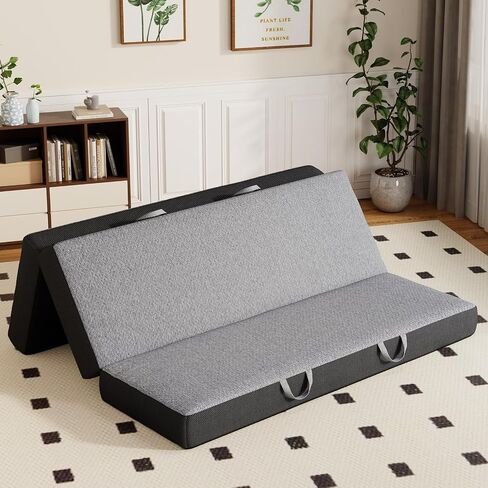 Vamcheer Tri Folding Pad - Foldable Pad for Travel/Camping/Ourdoor/Yoga, Tri-fold Memory Foam Cushion with Washable Cover, Handle & Non-Slip Bottom in Saudi Arabia
