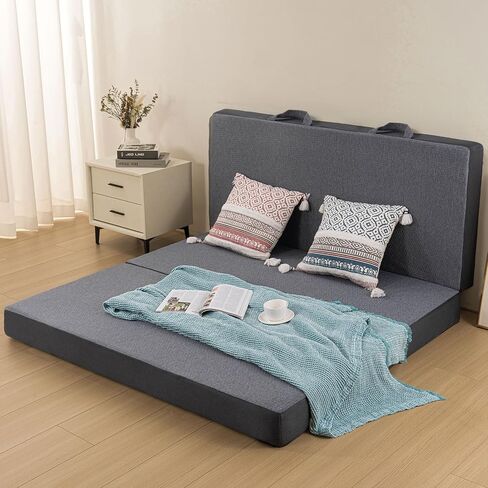 Vamcheer Tri Folding Pad - Foldable Pad for Travel/Camping/Ourdoor/Yoga, Tri-fold Memory Foam Cushion with Washable Cover, Handle & Non-Slip Bottom in Saudi Arabia