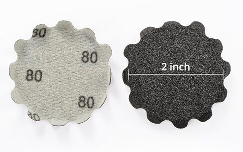 Sanding Discs 2 Inch 80Pcs, Wet Dry Hook and Loop Flex Edge Sand Paper, Sandpaper Assortment Grit 80 120 150 240 320 400 600 800, Wavy Sand Paper for Drill, Bowl Sanders, Edge Sanding Tools in Saudi Arabia
