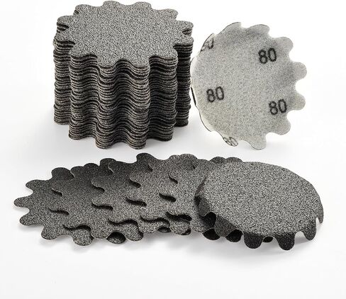 Sanding Discs 2 Inch 80Pcs, Wet Dry Hook and Loop Flex Edge Sand Paper, Sandpaper Assortment Grit 80 120 150 240 320 400 600 800, Wavy Sand Paper for Drill, Bowl Sanders, Edge Sanding Tools in Saudi Arabia