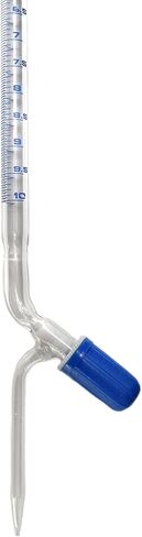 EISCO Burette, 10ml - Class A, DIN 385 Compliant, Borosilicate Glass with PTFE Needle Valve Stopcock, 0.05ml Graduations in Saudi Arabia