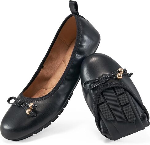Reimferce Casual Womens Ballet Flats: Slip-On Design & Cushioned Comfort for Daily Work- Quiet PU Soles & Round Toe for Confidence in Office - Working Women in Saudi Arabia