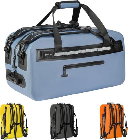 50L Waterproof Dry Duffle Bag Dry Backpack 840D TPU Heavy Duty Dry Bag,Rubber Airtight Zipper, for Kayaking,Boating,Motorcycling,Camping,Rafting,Surfing, Swimming,Fishing,Yellow in Saudi Arabia