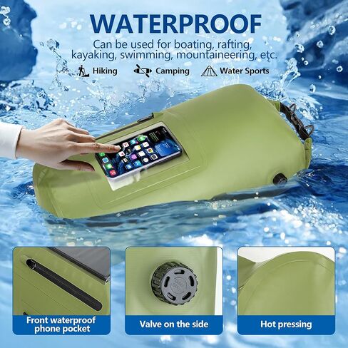 30L Waterproof Dry Bag with 20L Detachable Cooler, Dry Bag Cooler Backpack with Phone Pocket and Bottle Pouch, Suitable for Kayaking, Boating, Camping and Water Activities in Kuwait