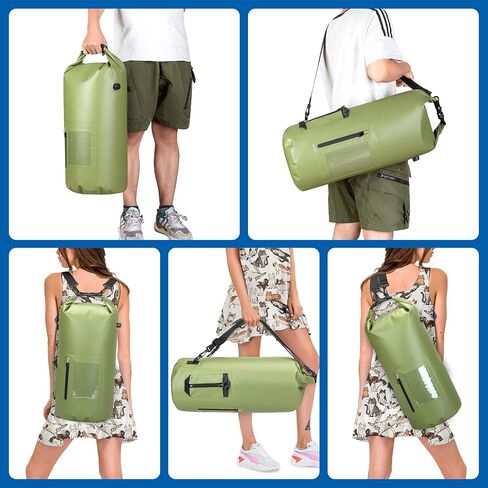 30L Waterproof Dry Bag with 20L Detachable Cooler, Dry Bag Cooler Backpack with Phone Pocket and Bottle Pouch, Suitable for Kayaking, Boating, Camping and Water Activities in Kuwait