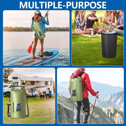 30L Waterproof Dry Bag with 20L Detachable Cooler, Dry Bag Cooler Backpack with Phone Pocket and Bottle Pouch, Suitable for Kayaking, Boating, Camping and Water Activities in Kuwait
